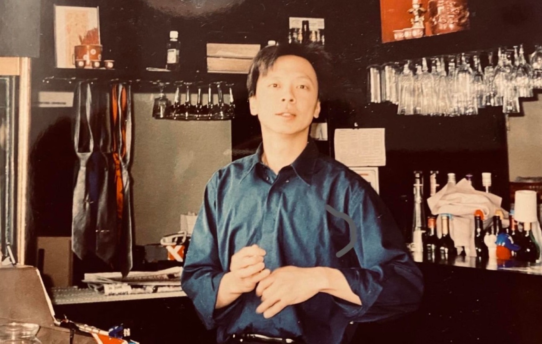 Stephen Ng behind the bar in the early years